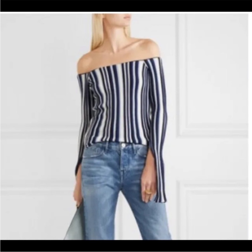 Jacquemus Navy and Cream Striped Knit